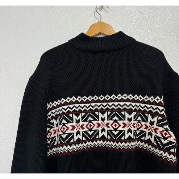 New Men's Size XXL Izod Black Quarter Zip Sweater Amazing Glaze Winter Knit NWOT - Picture 7 of 16